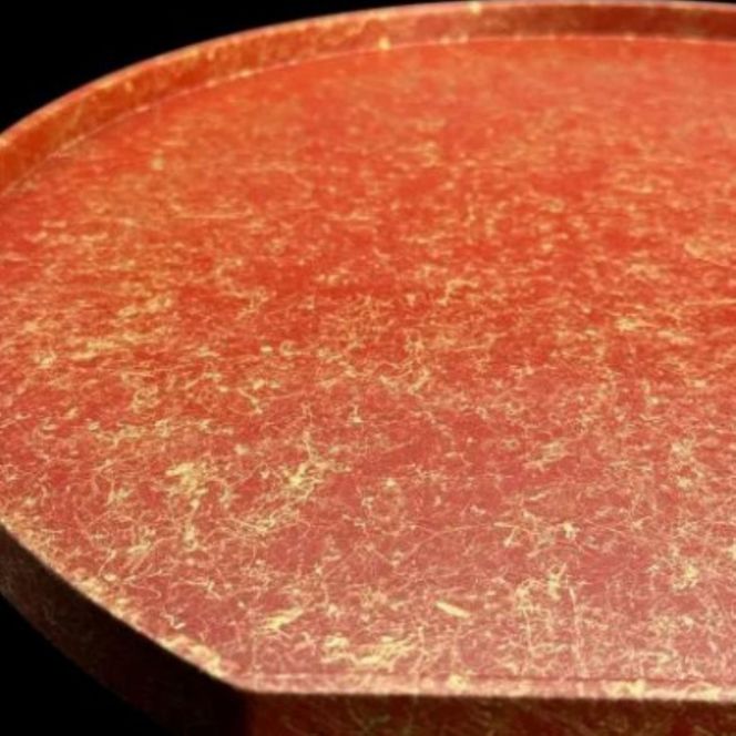 木製 半月トレイ 乱糸（マット仕上げ）本朱［NF70］ 303446_CU90036VC01