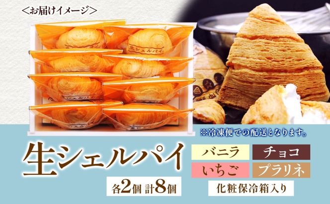 生シェルパイ 8個セット パイ バニラ チョコ 完熟 いちご プラリネ チョコレート ショコラ 生クリーム クーベルチュール シャラントポワトー バター 創作 湘南 贈り物 ギフト 箱詰め 送料無料 イル・ド・ショコラ 茅ヶ崎市 神奈川県