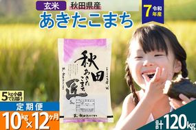 【玄米】＜令和7年産＞ 《定期便12ヶ月》秋田県産 あきたこまち 匠 10kg (5kg×2袋)×12回 10キロ お米 |02_snk-020612s