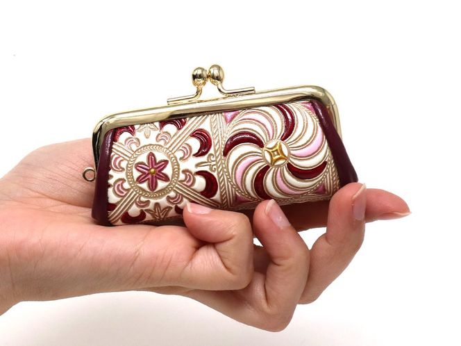 【文庫屋大関】印鑑ケース　錦紗＜ピンク＞【皮革工芸品】 ファッション小物 民芸品 