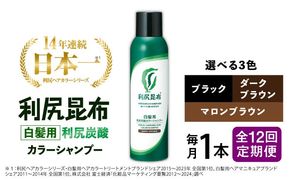 【全12回定期便】［白髪用］利尻炭酸カラーシャンプー 糸島市 / 株式会社ピュール ヘアケア シャンプー [AZA050] シャンプー 白髪染め カラーシャンプー メンズ レディース ブラック 10本