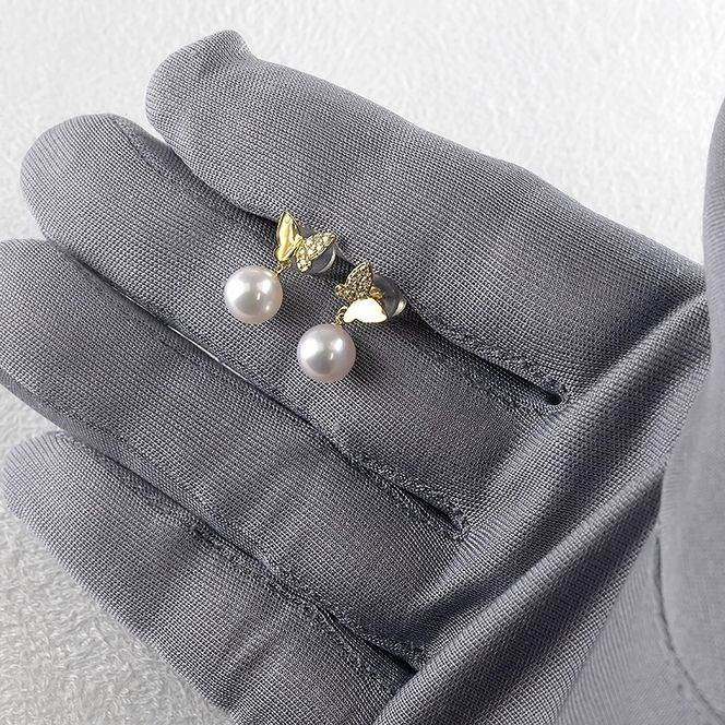 18金 ピアス k18 パール レディース 蝶 アコヤ真珠 ゴールド ペア 両耳 イエローゴールドK18 240709tp201 SWAA192