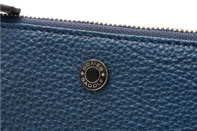 SOMES RE-35 ポーチ (ブルー) [ソメスサドル 北海道 砂川市 12260854] 小物入れ メンズ レディース 小さめ 本革 革 レザー 革製品 小物 ブルー