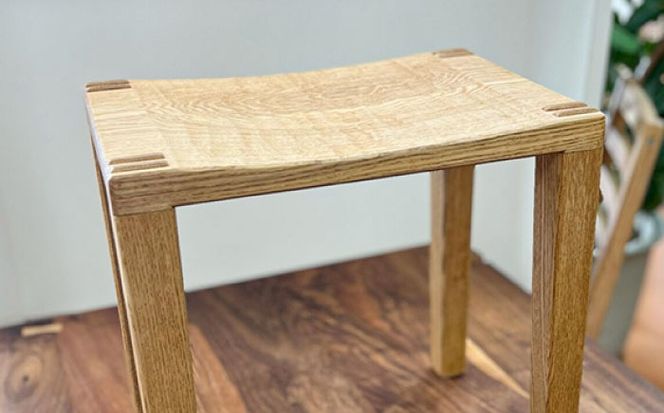 スツール 長方形（オイル仕上げ）糸島市 / 家具工房 陽寛 （池園陽寛） / いとしまごころ / イス チェア[ANZ005] 椅子 チェア ダイニングチェア 革張り 国産 木製 木工 手作り イス スツール