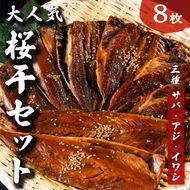 海の京都 大人気 桜干セット 3種8枚 やまいち 桜干 魚貝類 干物 醤油漬け たまり醤油 オリジナル 出汁 京都 日本海 アジ イワシ サバ 魚介 丹後  myz02 myz09 myz11 myz17 myz23
