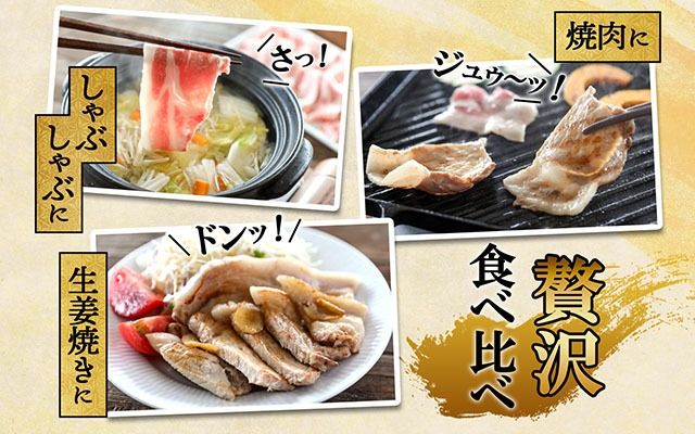 ブランド豚「庄内三元豚」3点セット（計1.5kg）