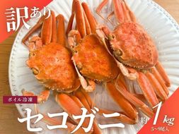【数量・期間限定】【訳あり】新潟県村上市寝屋漁港産　セコガニ 約1kg（5～9尾入）C4088