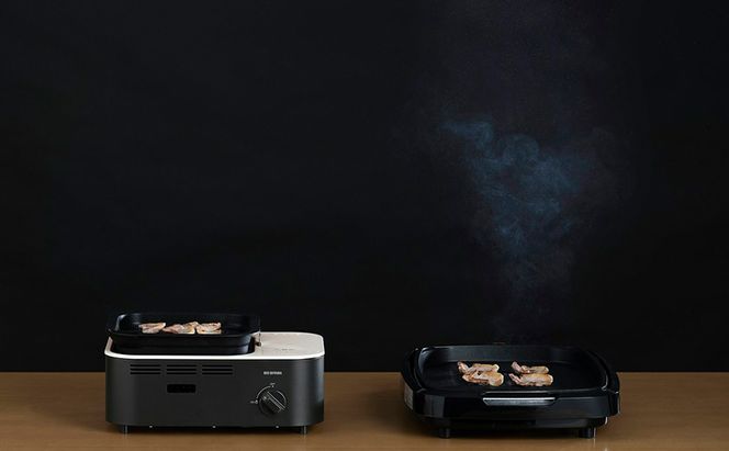 カセットコンロ 減煙 焼肉 減煙焼肉カセットコンロ IGC-GY1-H チャコール アイリスオーヤマ  卓上 コンロ カセットボンベ ガス 煙が少ない 防災 備蓄 停電 食欲の秋特集 