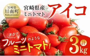 宮崎県産ミニトマト「アイコ」3kg【 宮崎県産 ミニトマト トマト 】[D03808]