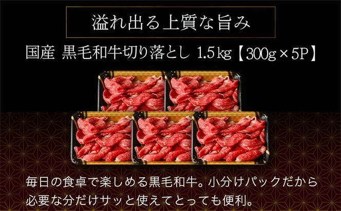 【国産黒毛和牛】切り落とし 1.5kg (300g×5P)_18-E901