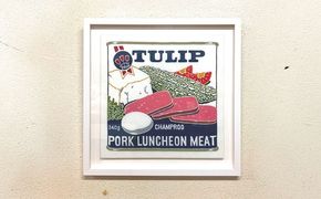 【宏次染工房 / 沖縄県認定工芸士 金城宏次】紅型額装 『TULIP』 絵画 額入り 伝統工芸品 おしゃれ 沖縄市 / コザ工芸館ふんどぅ[BCAU005]