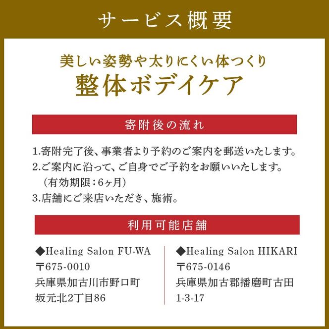 整体ボデイケア《 美容 整体 施術 肩こり 改善 姿勢 ケア 》【2402L15002】