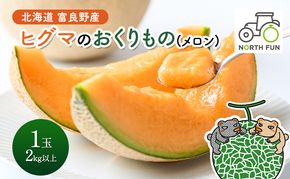 【2026年夏発送】富良野産 ヒグマのおくりもの(メロン)[1玉2kg以上] フルーツ 果物