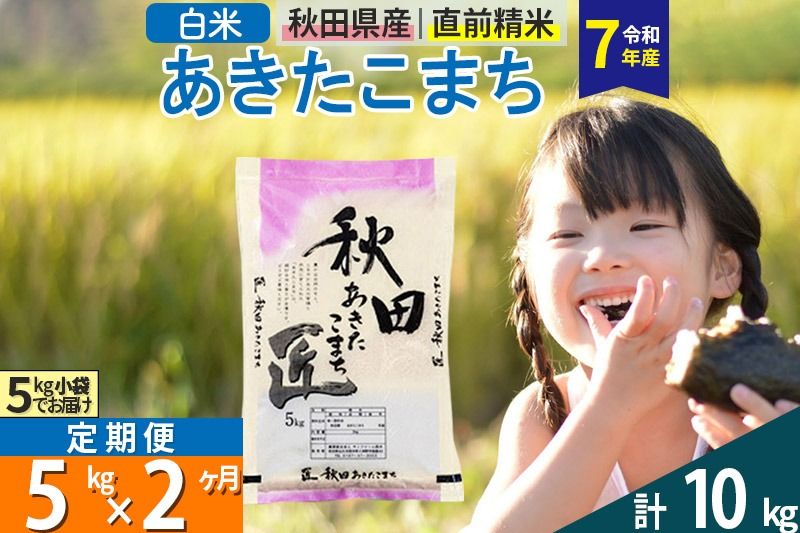 [白米][令和7年産] [定期便2ヶ月]秋田県産 あきたこまち 匠 5kg (5kg×1袋)×2回 5キロ お米 |02_snk-010302s