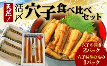 穴子 食べ比べ セット 天然 活〆 穴子開き 味醂ひもの 天然活〆穴子開き(4枚×2パック※1パック160g前後)･天然穴子味醂ひもの(4～6尾×1パック※1パック約80g) 国産 煮穴子 白焼き 蒲焼丼 天ぷら 愛知県 南知多町