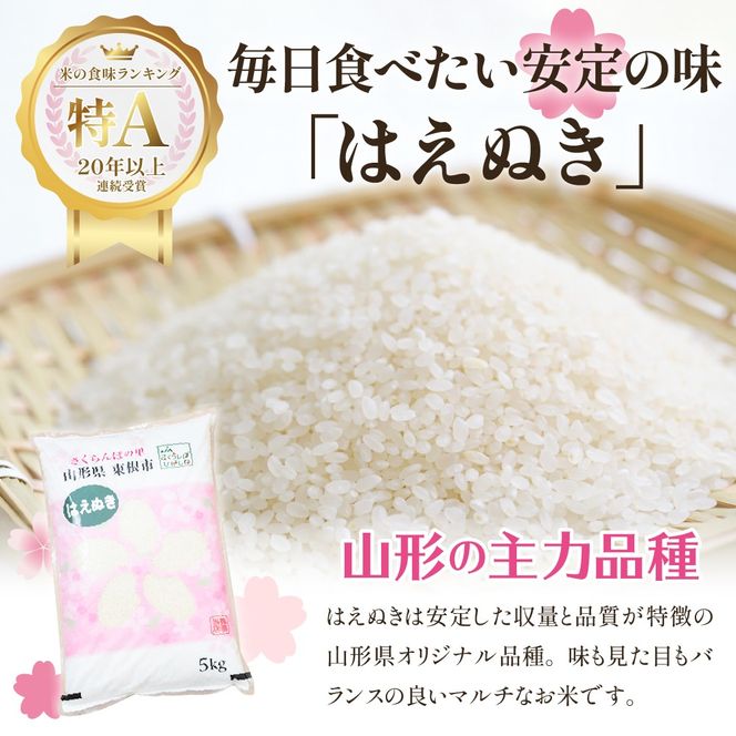 【令和6年産 先行予約】はえぬき15kg (2025年5月前半送付)JA提供 山形県 東根市　hi002-027-051