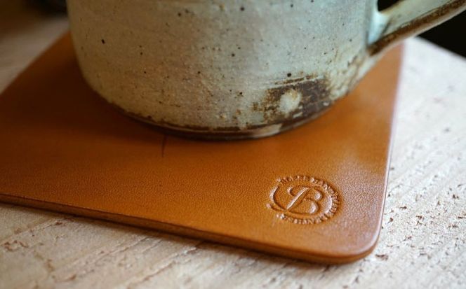 【手縫いの本革製品】読書のお供セット(文庫本カバー・ブックマーク・コースター)  本 ブックカバー 糸島市 / BLESS[AAA033]