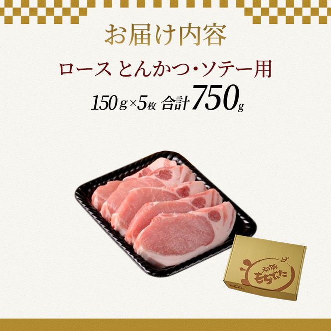 もちぶた ロース 150g × 5枚 ソテー とんかつ 和豚 もち豚 豚肉 ポーク お肉 肉 豚 ぶた ブタ 豚ロース 精肉 アウトドア キャンプ バーベキュー 冷蔵 宮城 スペシャルキャンペーン 10,000円台おすすめ返礼品 