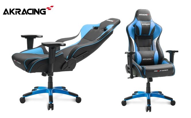099H3545 AKRacing Pro-X Gaming Chair (Blue) JP エーケーレーシング ゲーミングチェア（ヘッドレスト・ランバーサポート付き）