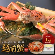 期間限定 茹で 越前ガニ 約1kg 1杯  茹でガニ 越前カニ 越前蟹 ズワイガニ ずわい蟹 カニ かに 蟹 ボイルカニ ボイル蟹 ポーション 魚介 魚介類 海鮮 限定 福井 福井県 若狭町