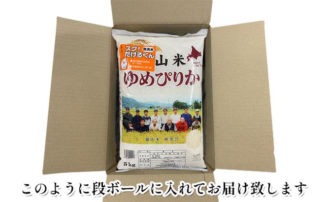 6ヵ月 定期便 銀山米研究会の無洗米＜ゆめぴりか＞20kg（5kg×4袋）【機内食に採用】 ライス 白米 精米 ブランド米 おにぎり お弁当 北海道産 産地直送 ご飯 時短 朝ごはん 夜ごはん 昼ごはん [株式会社 松原米穀]