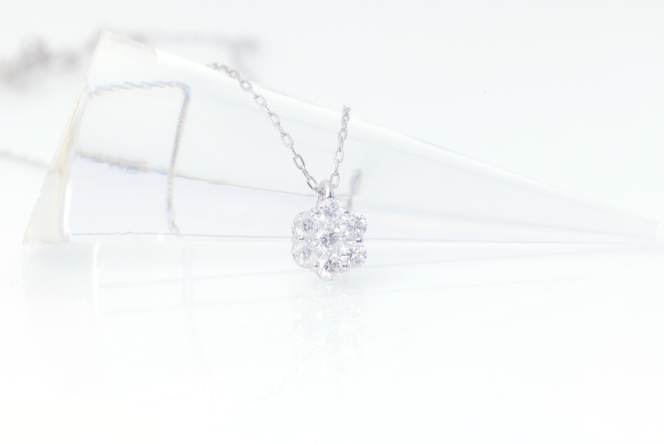 ダイヤモンド ネックレス フラワーL 0.6ct PT プラチナ ジュエリー ダイヤ 山梨 H-729 SWCI014-pt