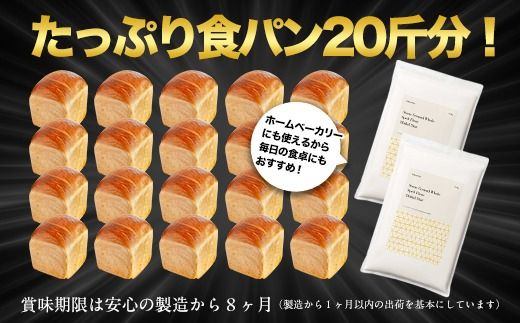 【毎月定期便】北海道産 「春よ恋」「ゆめちから」ブレンド小麦粉 パウダースノー（パン用強力粉）5kg 全4回 MROBI044