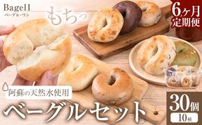 【6ヶ月定期便】阿蘇の天然水使用 ベーグルセット 30個入 ベーグル・ワン《お申込み月の翌月から出荷開始》熊本県 南阿蘇村 ベーグル パン おやつ 送料無料---sms_fbg1bgtei_122500_30p_mo6---