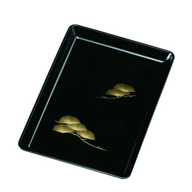 8.0 切手盆 黒 松 ［YG534］ 303446_CC532