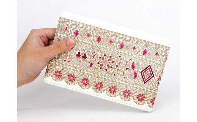 【文庫屋大関】パーソナルホルダー　アポロン＜ピンク＞【皮革工芸品】 民芸品 雑貨 日用品 文房具 革小物 牛革 ファイル ケース 