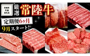 《 定期便 9月スタート 》 厳選 『 常陸牛 』 6ヶ月セット （ 茨城県共通返礼品 ） A5 A4 肉 焼肉 国産 霜降 サーロイン もも ハンバーグ ステーキ すき焼き しゃぶしゃぶ [BM029us]