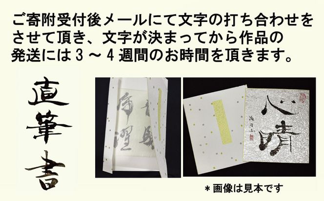 099H4651 書道家による直筆書 上平梅径 直筆書(銀2字)