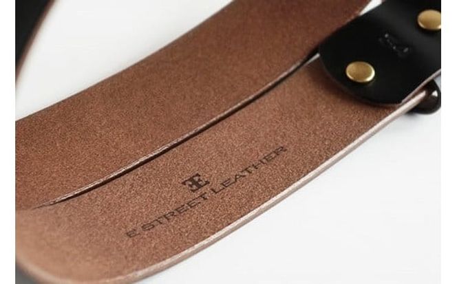 E STREET LEATHER ホーウィン・クロムエクセル 茶芯革 レザーベルト ブラック 【star006-01】