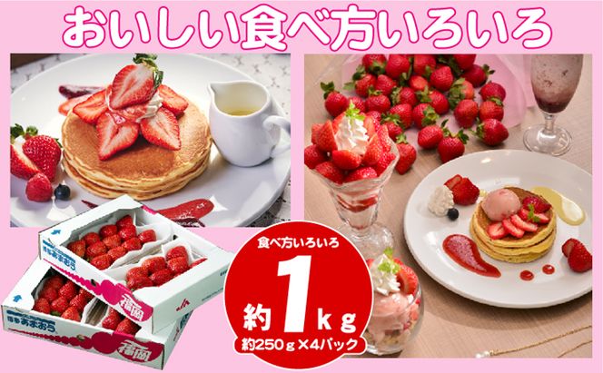 いちご あまおう 4パック 福岡産 1パックあたり約250g 春 配送不可離島 果物類 フルーツ イチゴ 苺 