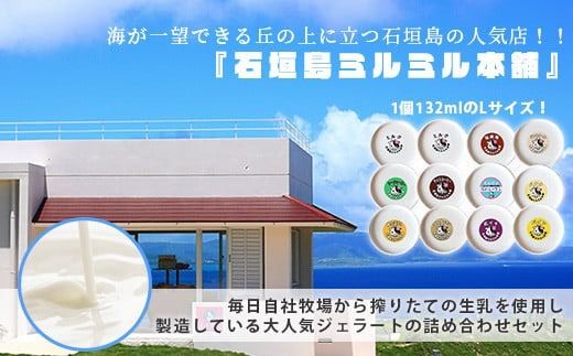 石垣島ミルミル本舗 南の島から島素材ジェラート！【定番人気セット 12個入り】（1個 132ml）　Z-7　【石垣島 石垣市 沖縄県石垣市 セット ジェラート 石垣島産 八重山】