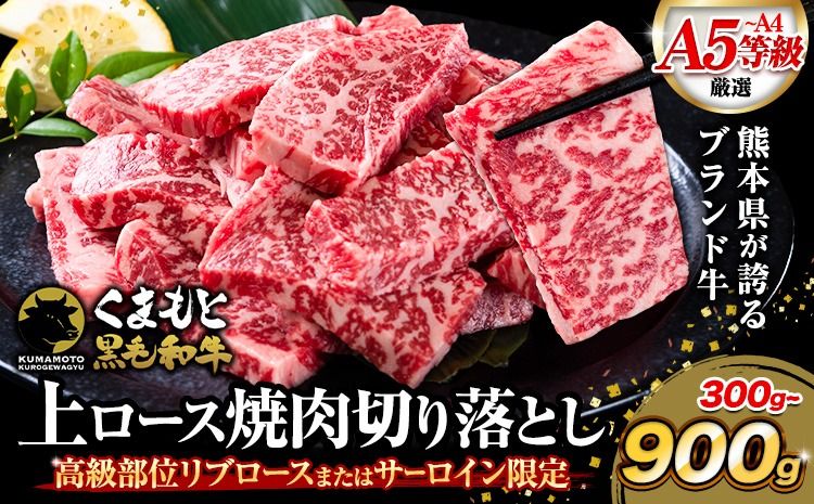 くまもと黒毛和牛 上 ロース 焼肉 切り落とし 300g 600g 900g[7-14日以内に出荷予定(土日祝除く)]熊本県 南阿蘇村 上ロース 焼肉用 黒毛和牛 焼肉 肉 お肉 和牛 300g 小分け リブロース サーロイン ふるさと納税 A4〜A5等級 黒毛和牛 切り落とし---mna_fzyoursyk_7e14e_10000_300g---