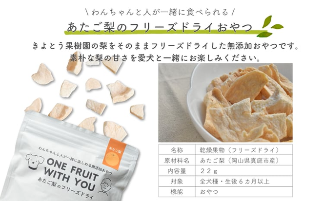 【きよとうファーム】あたご梨のフリーズドライおやつ 計2袋（約44g） （岡山県真庭市産） ペット 果物【KF-F001-01】