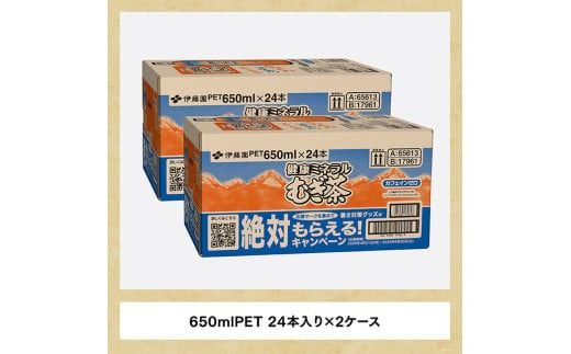 飲料 健康ミネラル むぎ茶650ml×48本PET 飲料類 お茶 麦茶☆ [D07358]