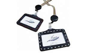 HAMON-WOOCA- IDケース＆真田紐ストラップ（麻糸カラー：白／赤） 雑貨 日用品 文房具 ファッション小物 