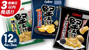 【最短3営業日！スピード発送】 カルビー 堅あげポテト 3種 各4袋 セット ( 計12袋 ) うすしお ブラックペッパー 焼きのり 堅あげ かたあげ ポテト ポテチ お菓子 おかし 大量 スナック おつまみ ジャガイモ じゃがいも まとめ買い 数量限定