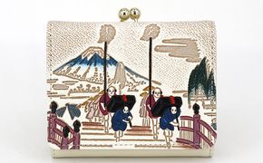 【文庫屋大関】三つ折りミニ財布　日本橋【皮革工芸品】 ファッション 小物 民芸品 お札 カード 小銭 手のひらサイズ コンパクト 大人かわいい 牛革 手作り 国産 