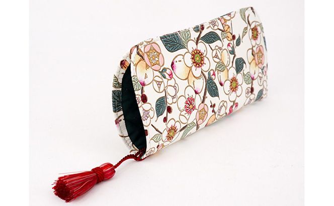 【文庫屋大関】メガネケース　梅花（メイホア）【皮革工芸品】 ファッション小物 民芸品 