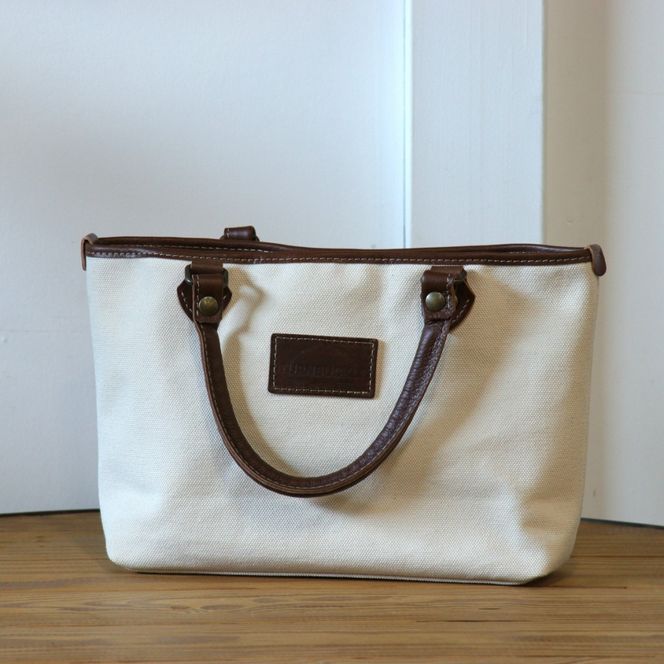 【キナリ】MT-03 帆布×革 クラシカルな雰囲気のミニトートバッグ Z129VC02