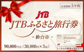 【仙台市】JTBふるさと旅行券（紙券）90,000円分【宮城県 仙台市 トラベル 宿泊 予約 人気 おすすめ】 041009_JDS01