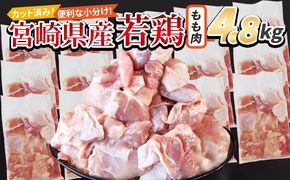 ＜宮崎県産若鶏切身 もも肉 4.8kg（300g×16袋）＞ 3か月以内に順次出荷 【 からあげ 唐揚げ カレー シチュー BBQ 煮物 チキン南蛮 小分け おかず おつまみ お弁当 惣菜 時短 炒め物 簡単料理 】【b0783_it】