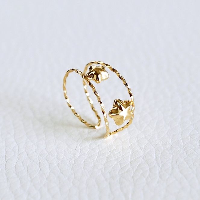 K18(18金) イエローゴールド 地金 星 イヤーカフ 保証書付 M1252 242-046