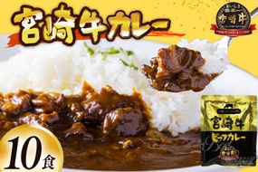 カレー レトルト 宮崎牛カレー 160g 10食 セット [九州産商 宮崎県 日向市 452061837] カレー ふるさと納税 レトルトカレー レンジ カレー 簡単調理 ビーフ カレー 牛肉 宮崎牛 ビーフカレー 常備食 保存食 カレー 防災 備蓄 中辛 常温保存 カレー