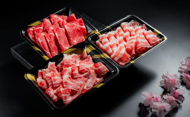【定期3回】花びら馬刺し 3種 300g 定期便 馬刺し 馬刺 馬肉 肉 お肉 スライス 冷凍 桜屋 熊本