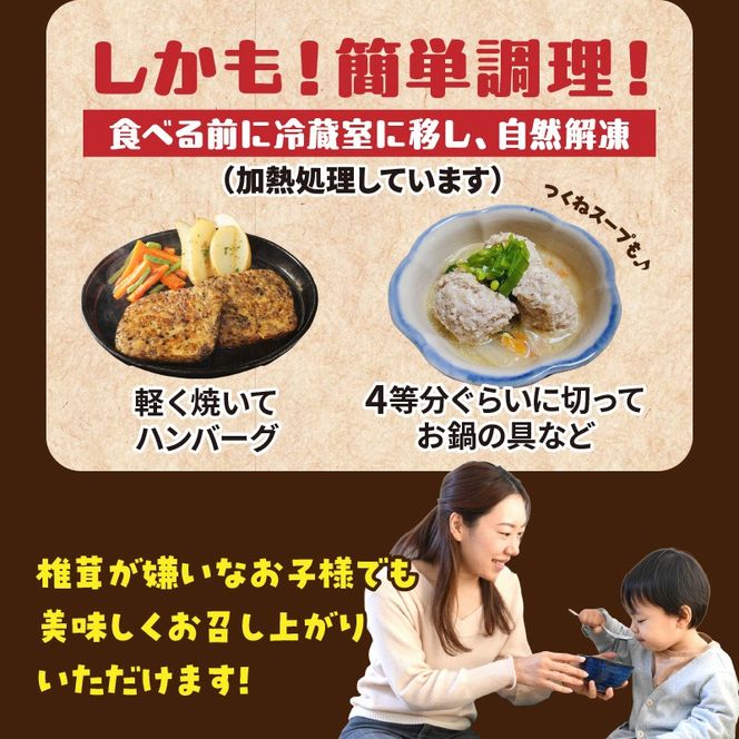 【選べる味】椎茸と鶏肉の椎鶏（しいチキン）ハンバーグ 1kg_2656R
