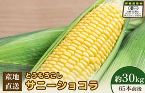 【2027年度発送分】上原農場直送 有機栽培とうもろこし (サニーショコラ) 約30kg 約65本前後【6602101】